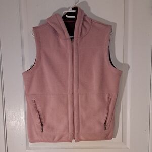 157 - Northern Reflections Reversable Soft Pink & Burgandy Hooded Vest